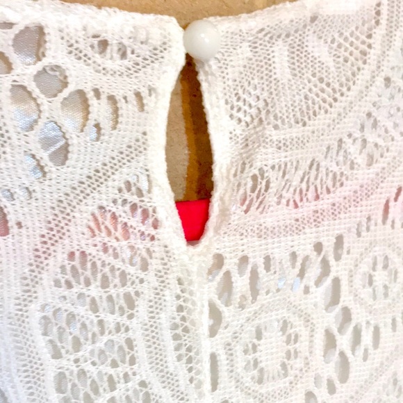 A-Line Embroidered Floral Lace White Dress - Sz XL - Picture 7 of 8